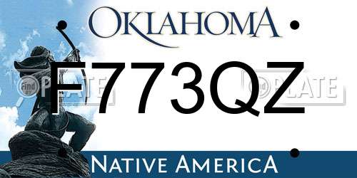 F773QZ Oklahoma License Plate