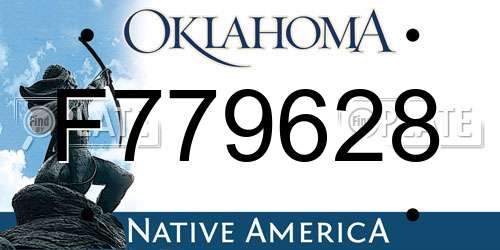 F779628 Oklahoma License Plate