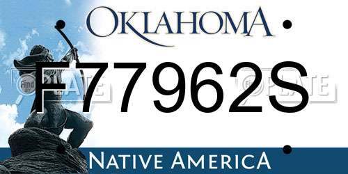 F77962S Oklahoma License Plate