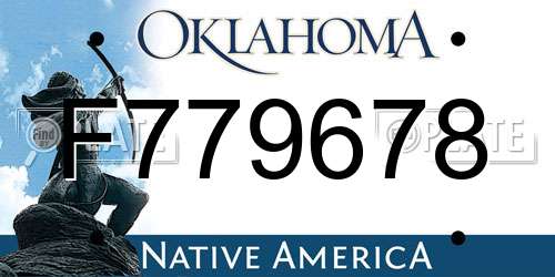 F779678 Oklahoma License Plate