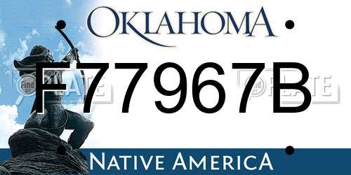F77967B Oklahoma License Plate