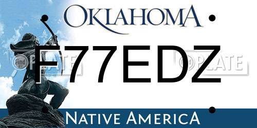 F77EDZ Oklahoma License Plate
