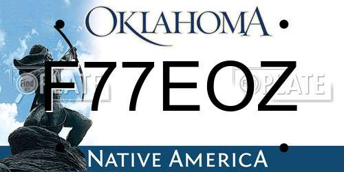 F77EOZ Oklahoma License Plate