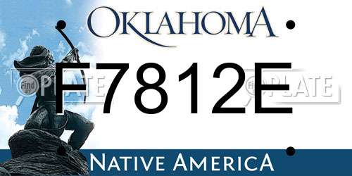 F7812E Oklahoma License Plate
