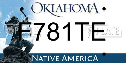 F781TE Oklahoma License Plate