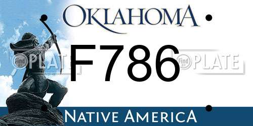 F786 Oklahoma License Plate
