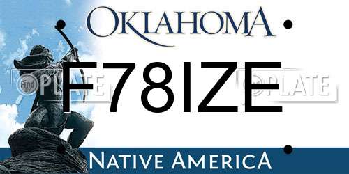 F78IZE Oklahoma License Plate