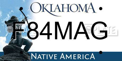 F84MAG Oklahoma License Plate