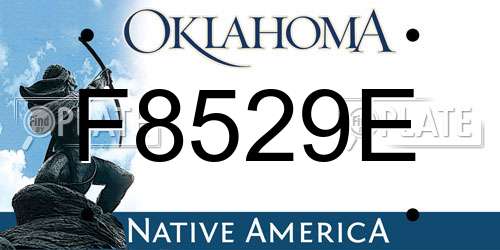 F8529E Oklahoma License Plate
