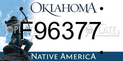 F96377 Oklahoma License Plate