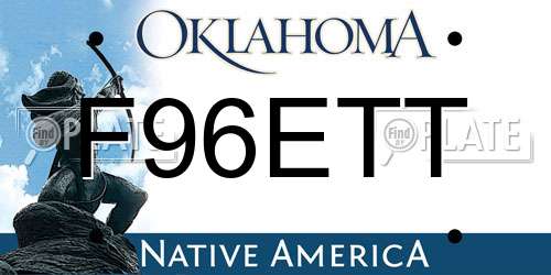 F96ETT Oklahoma License Plate