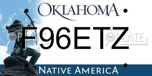 F96ETZ Oklahoma License Plate