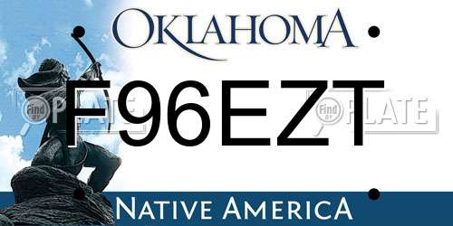 F96EZT Oklahoma License Plate