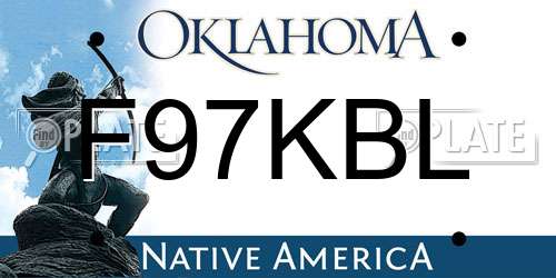 F97KBL Oklahoma License Plate
