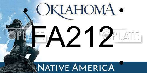 FA212 Oklahoma License Plate