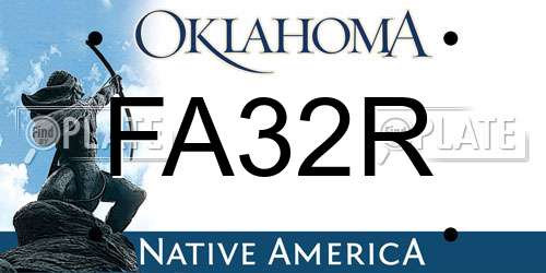 FA32R Oklahoma License Plate