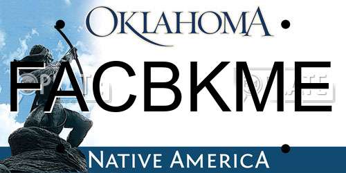 FACBKME Oklahoma License Plate