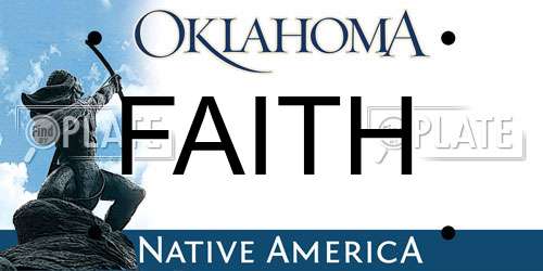 FAITH Oklahoma License Plate