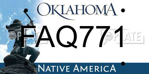 FAQ771 Oklahoma License Plate