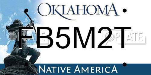 FB5M2T Oklahoma License Plate