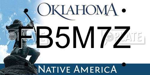 FB5M7Z Oklahoma License Plate