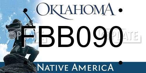 FBB090 Oklahoma License Plate