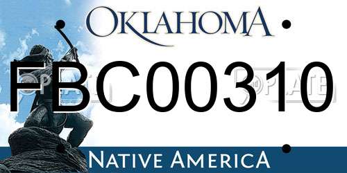 FBC00310 Oklahoma License Plate