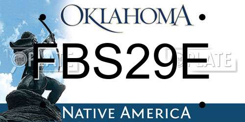 FBS29E Oklahoma License Plate