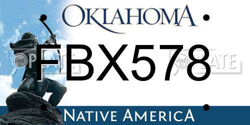 FBX578 Oklahoma License Plate