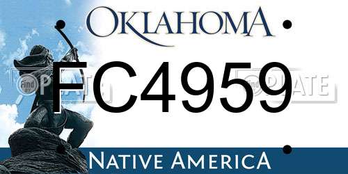 FC4959 Oklahoma License Plate