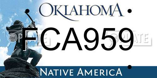 FCA959 Oklahoma License Plate