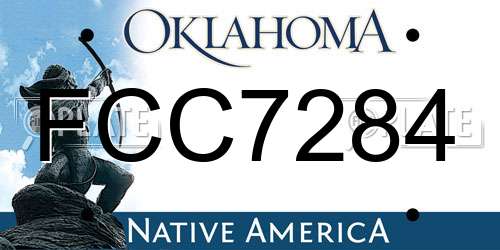 FCC7284 Oklahoma License Plate