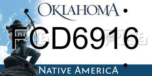 FCD6916 Oklahoma License Plate