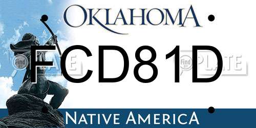 FCD81D Oklahoma License Plate