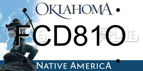 FCD81O Oklahoma License Plate
