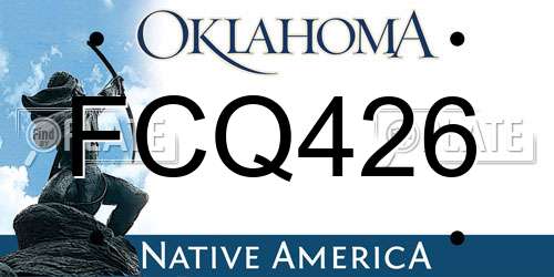 FCQ426 Oklahoma License Plate