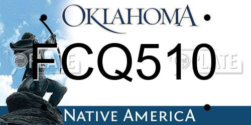 FCQ510 Oklahoma License Plate