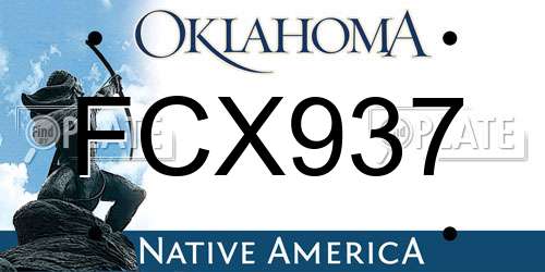FCX937 Oklahoma License Plate