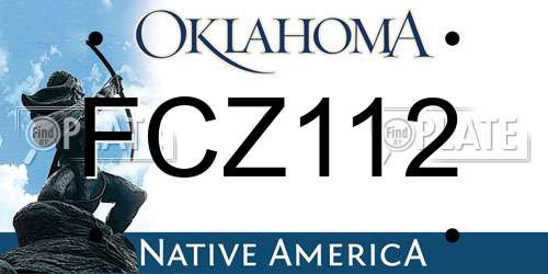 FCZ112 Oklahoma License Plate