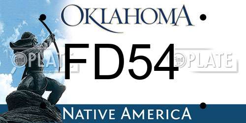 FD54 Oklahoma License Plate