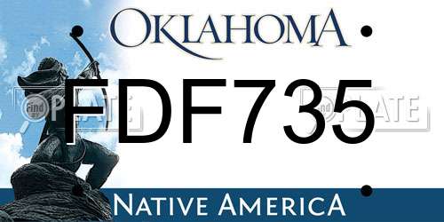 FDF735 Oklahoma License Plate