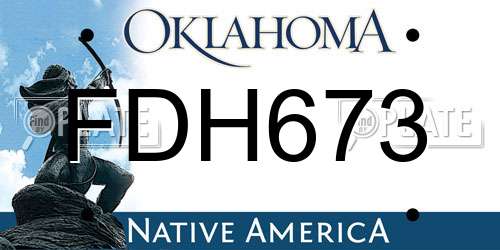 FDH673 Oklahoma License Plate
