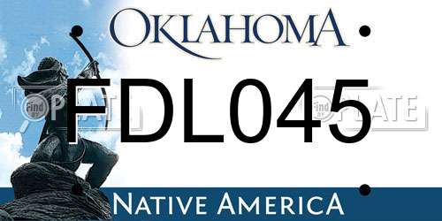 FDL045 Oklahoma License Plate