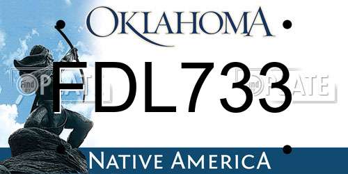 FDL733 Oklahoma License Plate