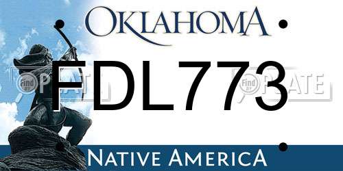 FDL773 Oklahoma License Plate