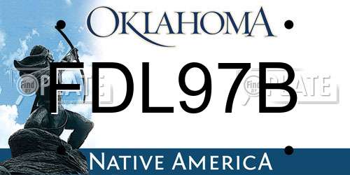 FDL97B Oklahoma License Plate