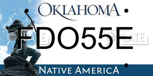 FDO55E Oklahoma License Plate