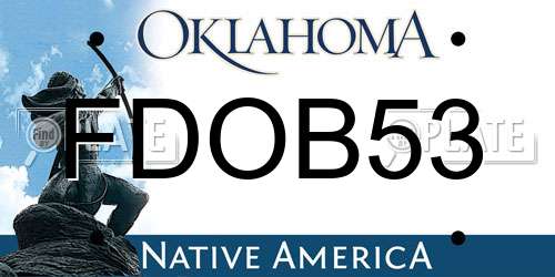 FDOB53 Oklahoma License Plate