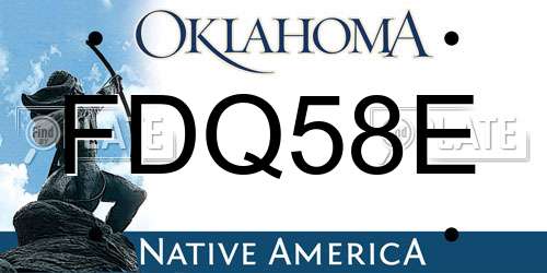 FDQ58E Oklahoma License Plate
