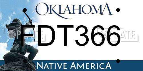 FDT366 Oklahoma License Plate